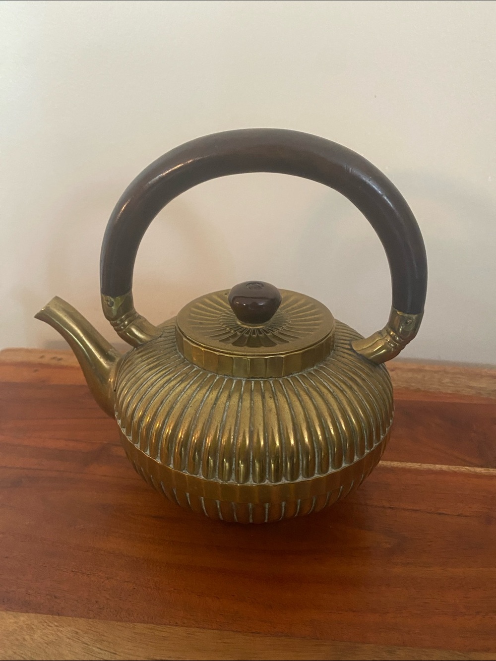 Gorham American Renaissance Japanesque Brass Tea Kettle.